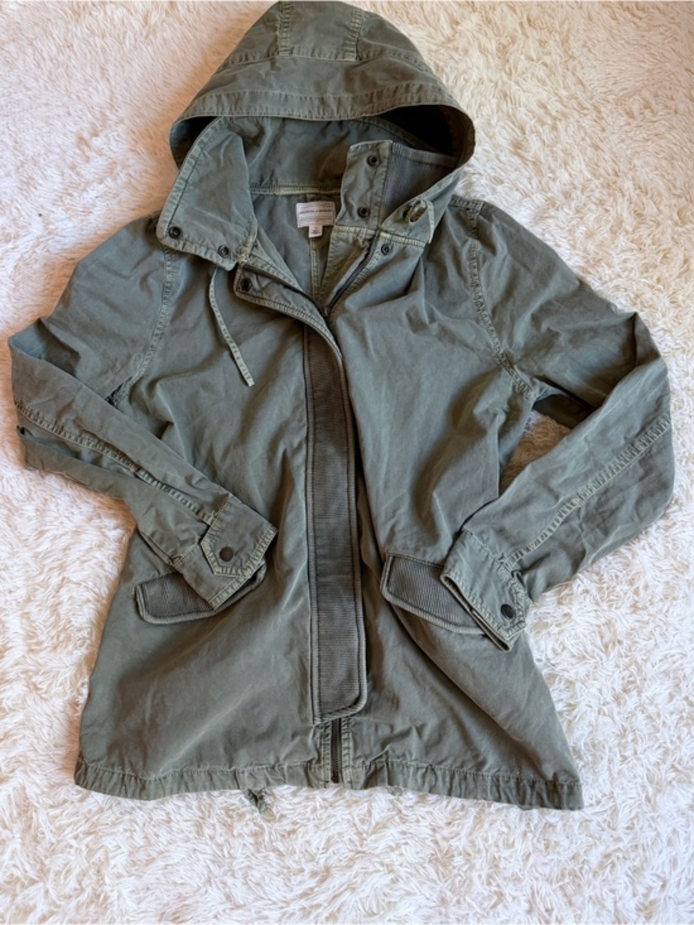 Melrose and Market Olive Green Hooded Utility Jacket
